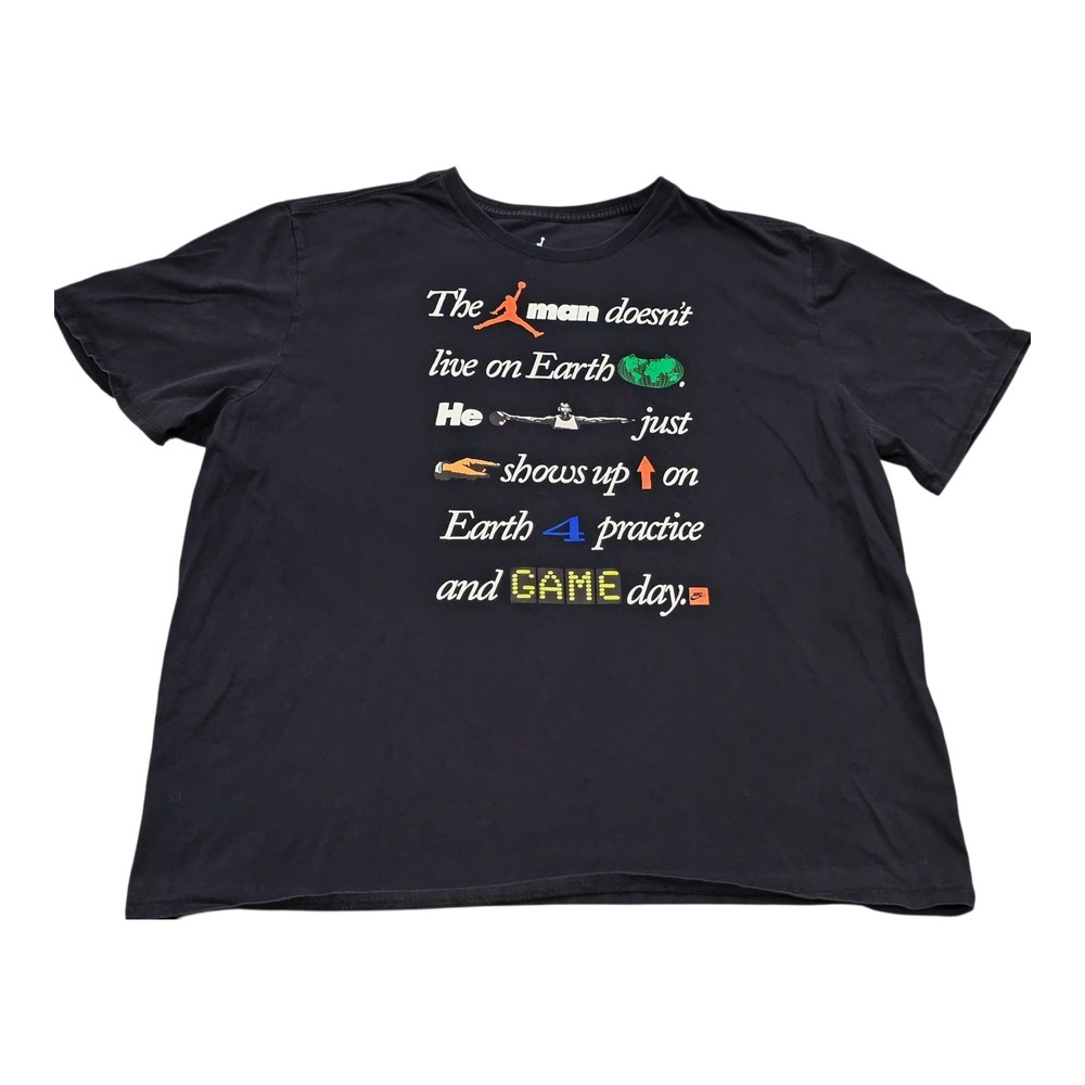 Nike Air Jordan Jumpman Greatest On Earth T Shirt Mens 3XL Black 789627-010